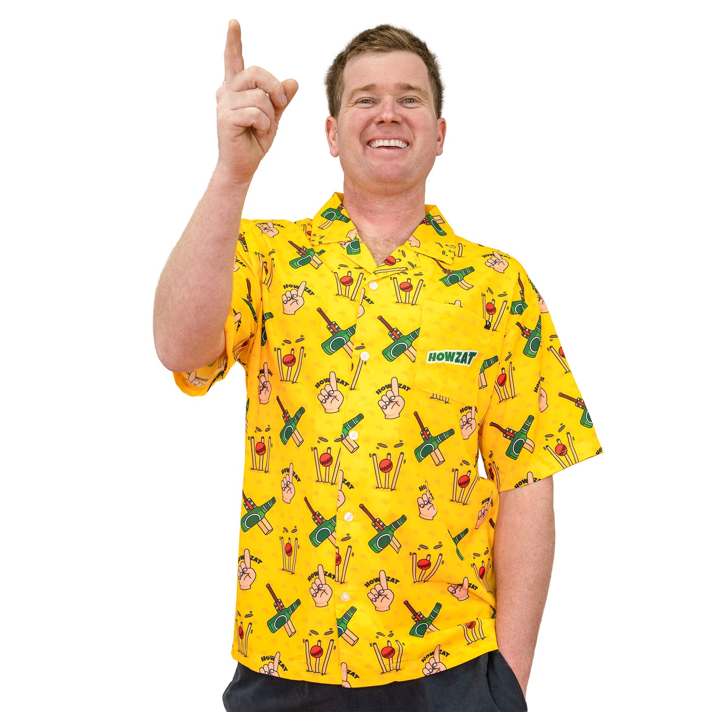 Howzat Aussie Cricket Shirt - Yellow