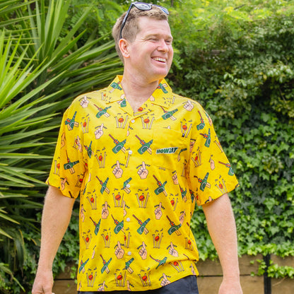 Howzat Aussie Cricket Shirt - Yellow